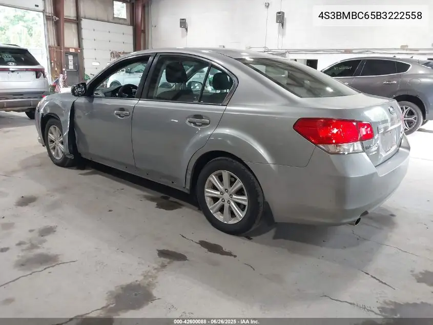 2011 Subaru Legacy 2.5I Premium VIN: 4S3BMBC65B3222558 Lot: 42600088