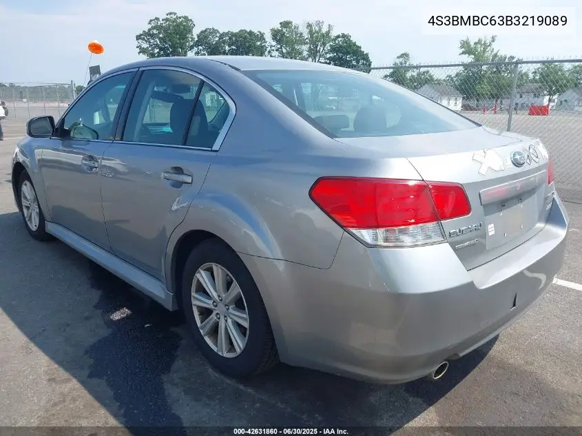 2011 Subaru Legacy 2.5I Premium VIN: 4S3BMBC63B3219089 Lot: 42631860