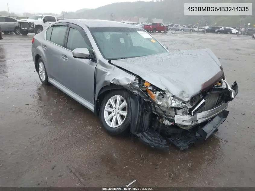 2011 Subaru Legacy 2.5I Premium VIN: 4S3BMBG64B3244335 Lot: 42633726