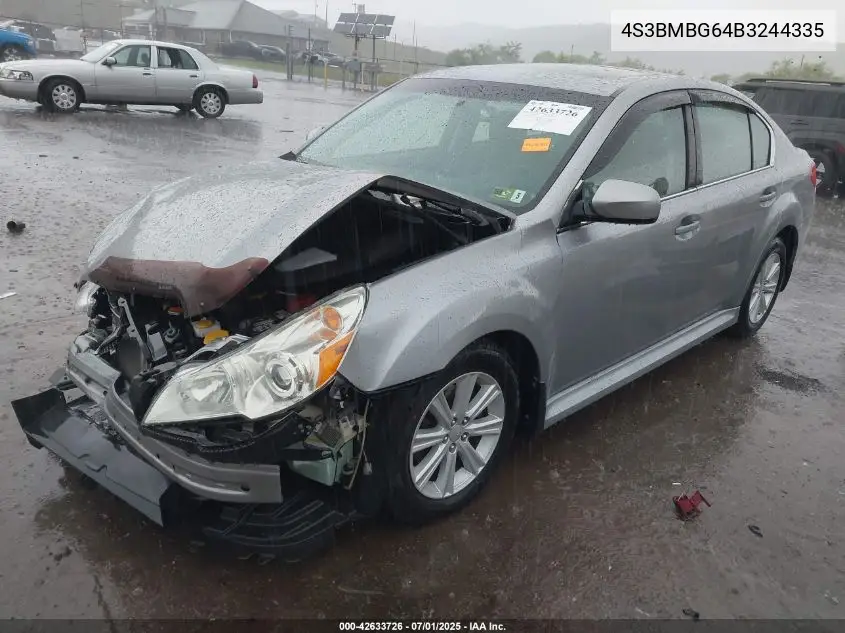 2011 Subaru Legacy 2.5I Premium VIN: 4S3BMBG64B3244335 Lot: 42633726