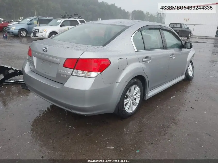 2011 Subaru Legacy 2.5I Premium VIN: 4S3BMBG64B3244335 Lot: 42633726