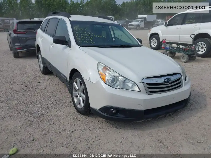2012 Subaru Legacy Outback VIN: 4S4BRHBCXC3204081 Lot: 12339144