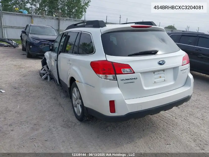2012 Subaru Legacy Outback VIN: 4S4BRHBCXC3204081 Lot: 12339144