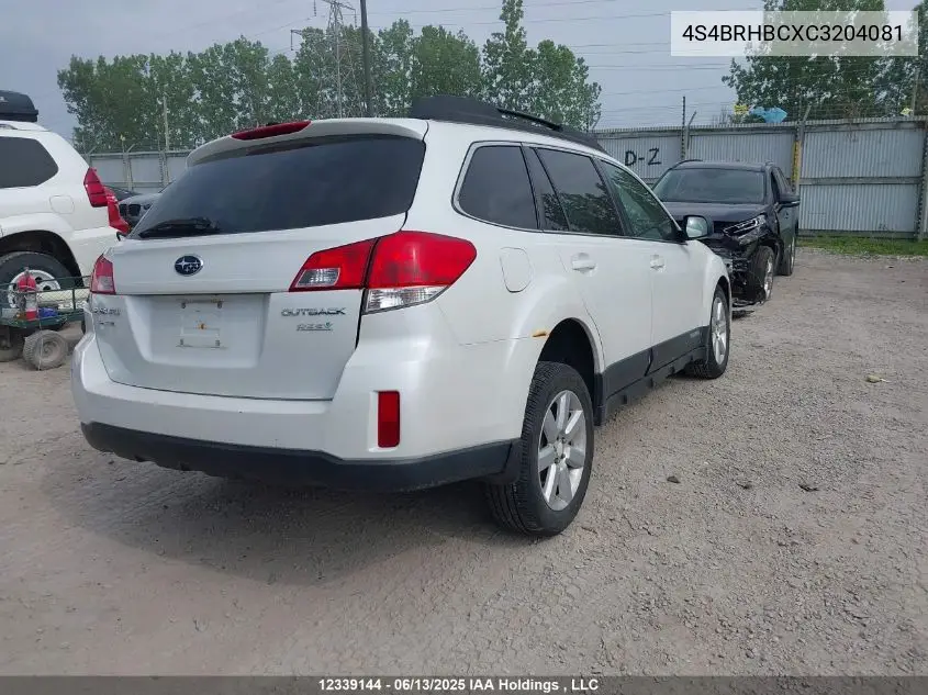 2012 Subaru Legacy Outback VIN: 4S4BRHBCXC3204081 Lot: 12339144