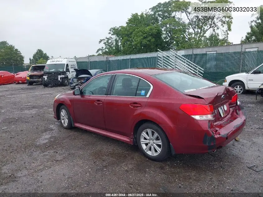 2012 Subaru Legacy 2.5I Premium VIN: 4S3BMBG60C3032033 Lot: 42613044