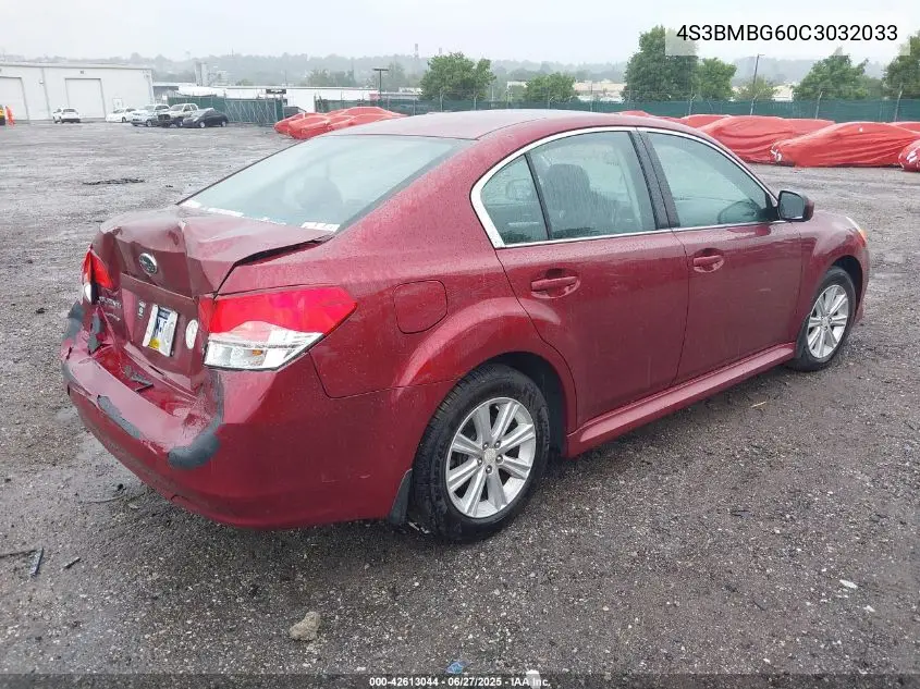 2012 Subaru Legacy 2.5I Premium VIN: 4S3BMBG60C3032033 Lot: 42613044