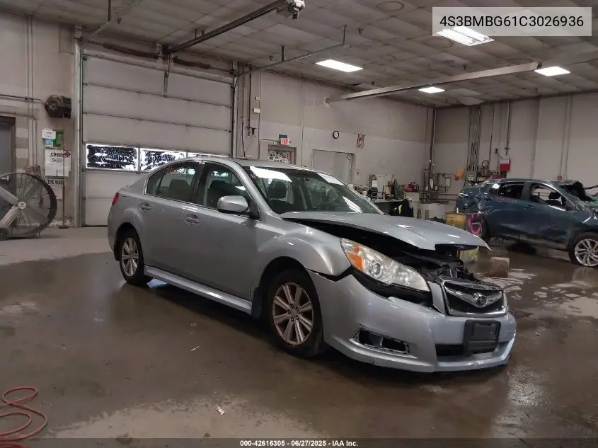2012 Subaru Legacy 2.5I Premium VIN: 4S3BMBG61C3026936 Lot: 42616305