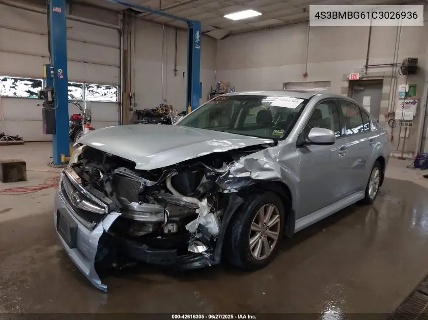 2012 Subaru Legacy 2.5I Premium VIN: 4S3BMBG61C3026936 Lot: 42616305