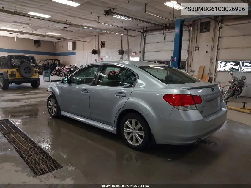 2012 Subaru Legacy 2.5I Premium VIN: 4S3BMBG61C3026936 Lot: 42616305