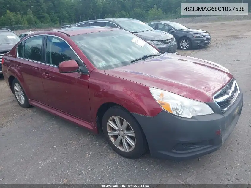 2012 Subaru Legacy 2.5I Premium VIN: 4S3BMAG68C1027538 Lot: 42764467