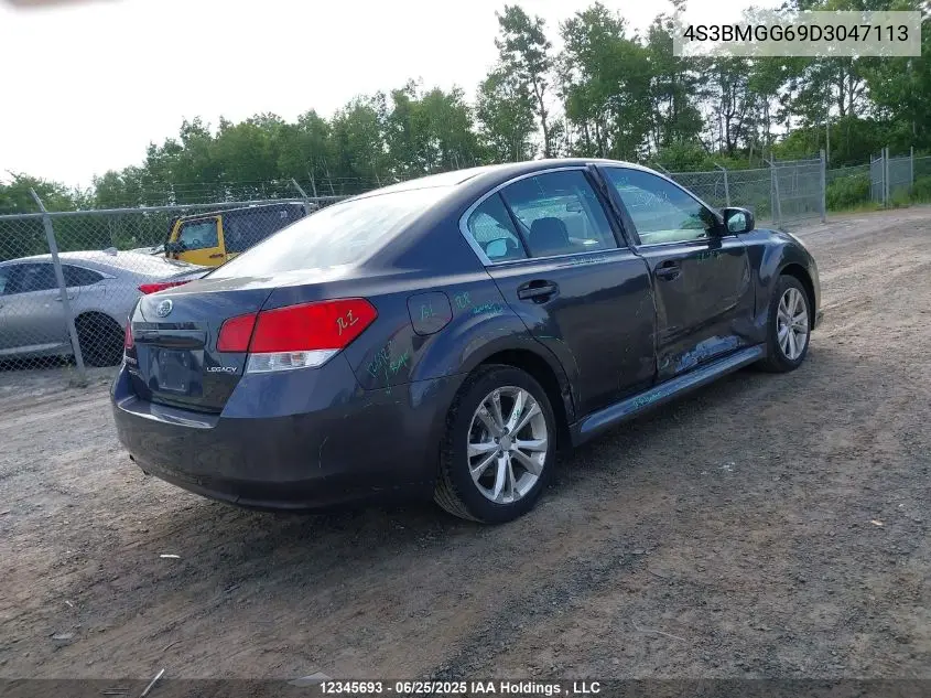 2013 Subaru Legacy 2.5I Touring Package VIN: 4S3BMGG69D3047113 Lot: 12345693