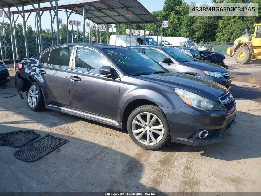 2013 Subaru Legacy 2.5I Premium VIN: 4S3BMBG65D3034765 Lot: 42590491