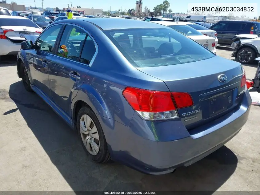 2013 Subaru Legacy 2.5I VIN: 4S3BMCA62D3034852 Lot: 42625150