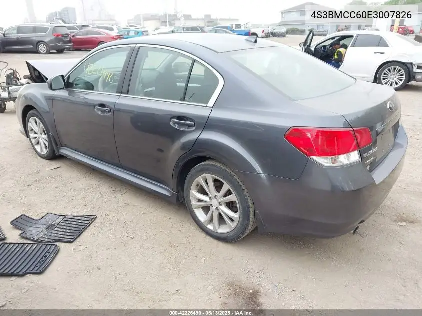 2014 Subaru Legacy 2.5I Premium VIN: 4S3BMCC60E3007826 Lot: 42226490