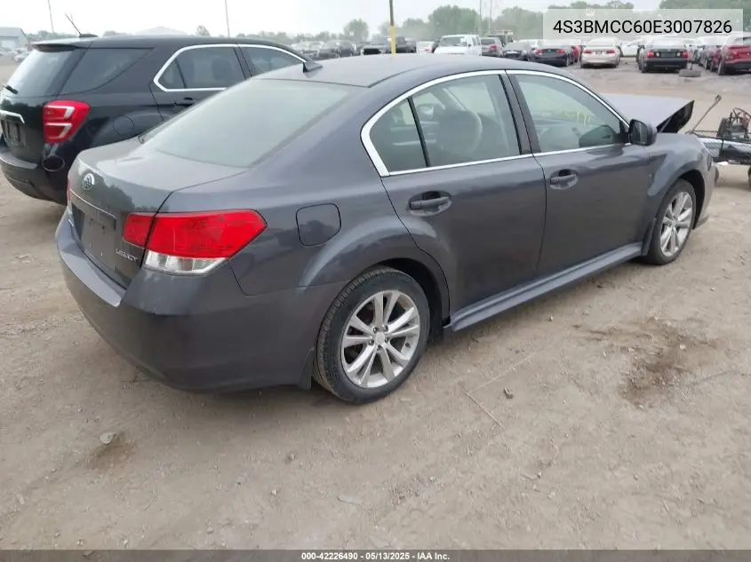2014 Subaru Legacy 2.5I Premium VIN: 4S3BMCC60E3007826 Lot: 42226490