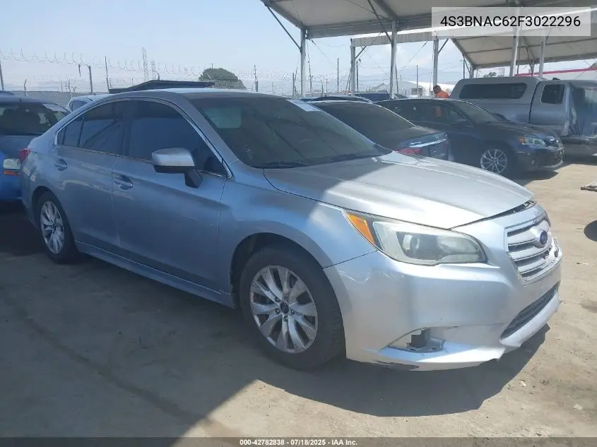 2015 Subaru Legacy 2.5I Premium VIN: 4S3BNAC62F3022296 Lot: 42782838