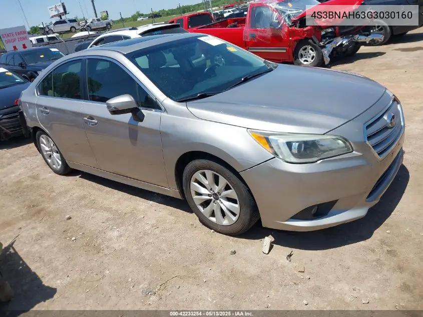 2016 Subaru Legacy 2.5I Premium VIN: 4S3BNAH63G3030160 Lot: 42233254