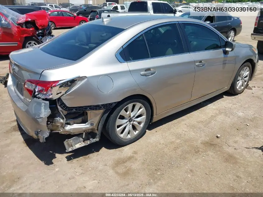 2016 Subaru Legacy 2.5I Premium VIN: 4S3BNAH63G3030160 Lot: 42233254