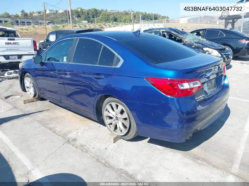 2016 Subaru Legacy 2.5I Premium VIN: 4S3BNAF64G3047732 Lot: 42605404
