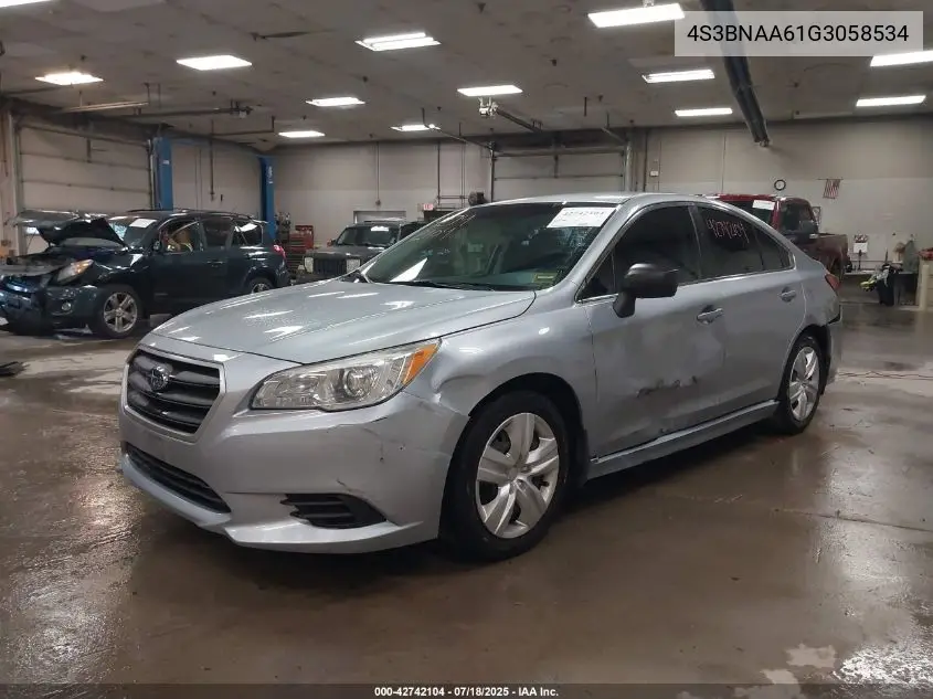 2016 Subaru Legacy 2.5I VIN: 4S3BNAA61G3058534 Lot: 42742104