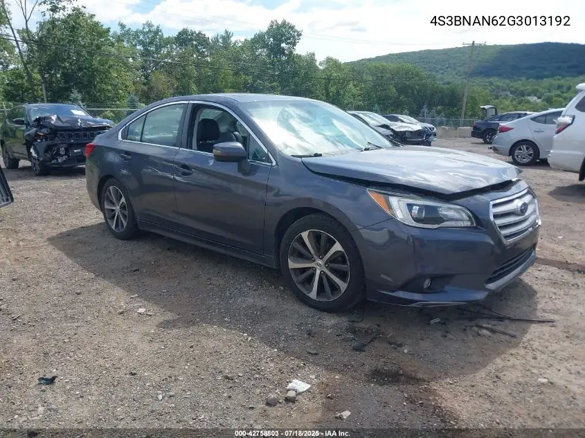 2016 Subaru Legacy 2.5I Limited VIN: 4S3BNAN62G3013192 Lot: 42758803