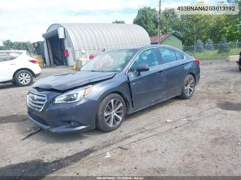 2016 Subaru Legacy 2.5I Limited VIN: 4S3BNAN62G3013192 Lot: 42758803