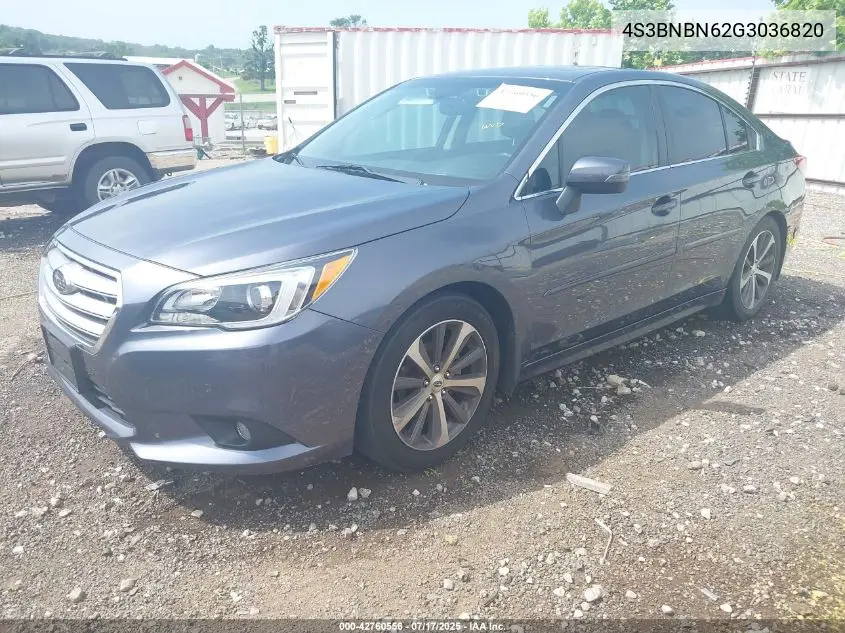 2016 Subaru Legacy 2.5I Limited VIN: 4S3BNBN62G3036820 Lot: 42760556