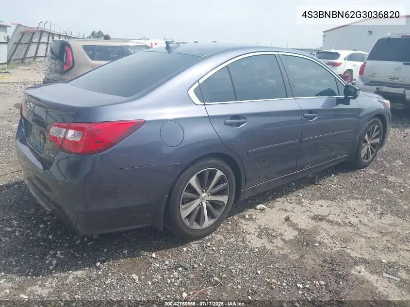 2016 Subaru Legacy 2.5I Limited VIN: 4S3BNBN62G3036820 Lot: 42760556
