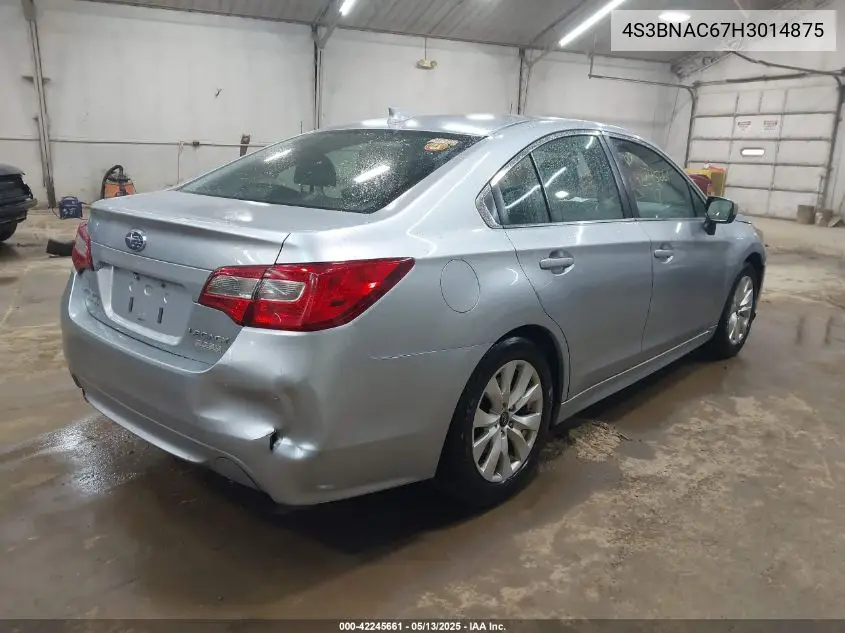 2017 Subaru Legacy 2.5I Premium VIN: 4S3BNAC67H3014875 Lot: 42245661