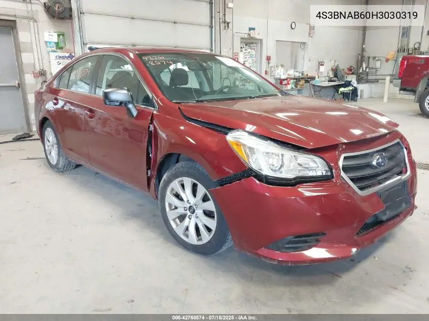 2017 Subaru Legacy 2.5I VIN: 4S3BNAB60H3030319 Lot: 42768574