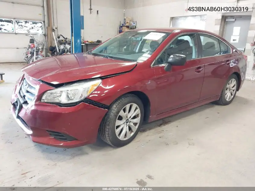 2017 Subaru Legacy 2.5I VIN: 4S3BNAB60H3030319 Lot: 42768574