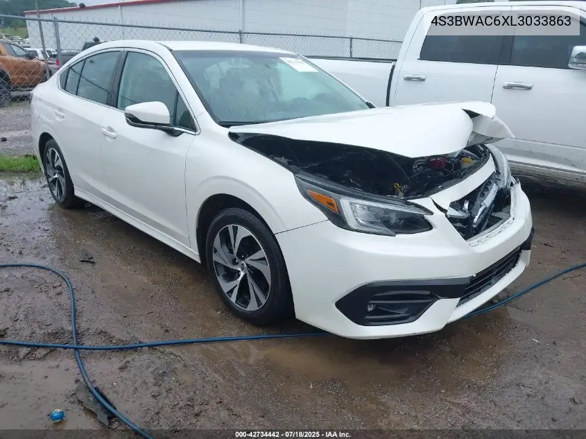 2020 Subaru Legacy Premium VIN: 4S3BWAC6XL3033863 Lot: 42734442