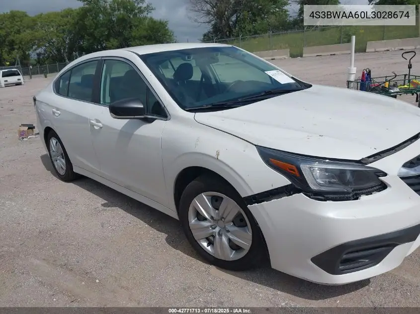 2020 Subaru Legacy VIN: 4S3BWAA60L3028674 Lot: 42771713