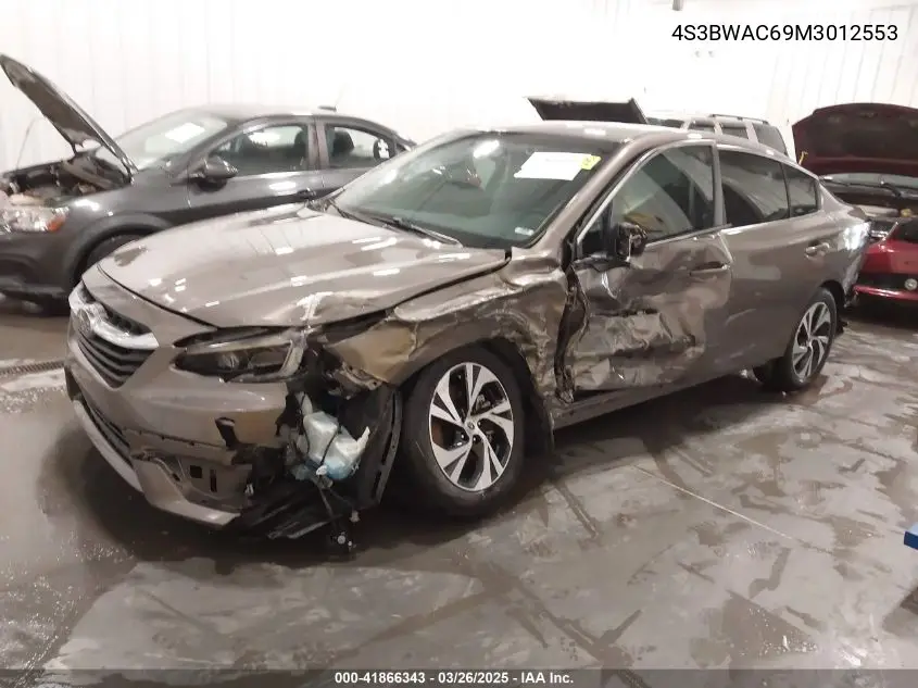 2021 Subaru Legacy Premium VIN: 4S3BWAC69M3012553 Lot: 41866343