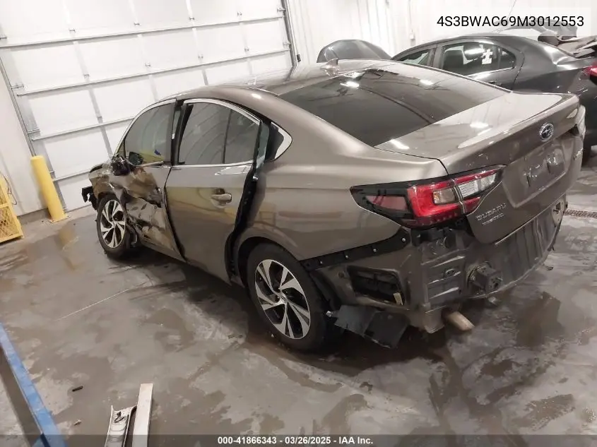 2021 Subaru Legacy Premium VIN: 4S3BWAC69M3012553 Lot: 41866343