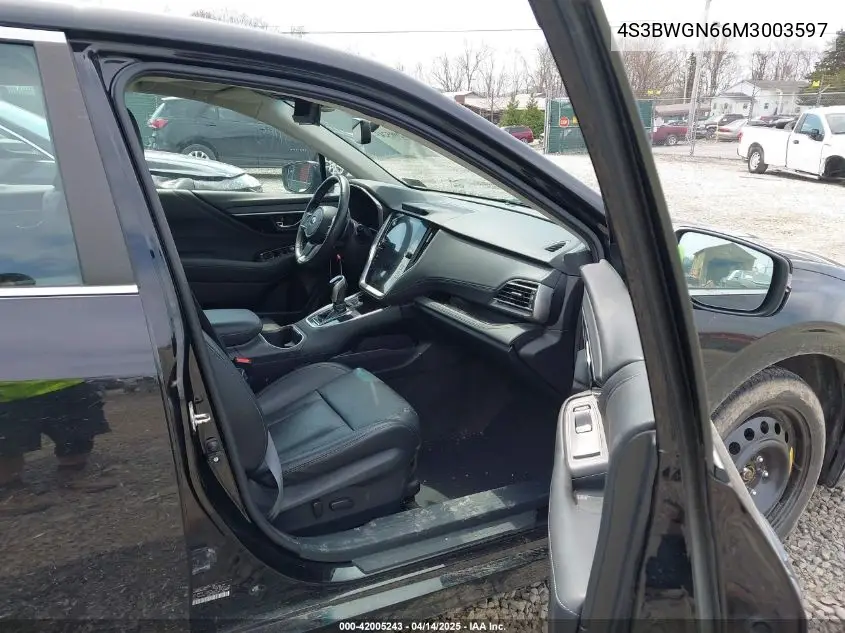 2021 Subaru Legacy Limited Xt VIN: 4S3BWGN66M3003597 Lot: 42005243
