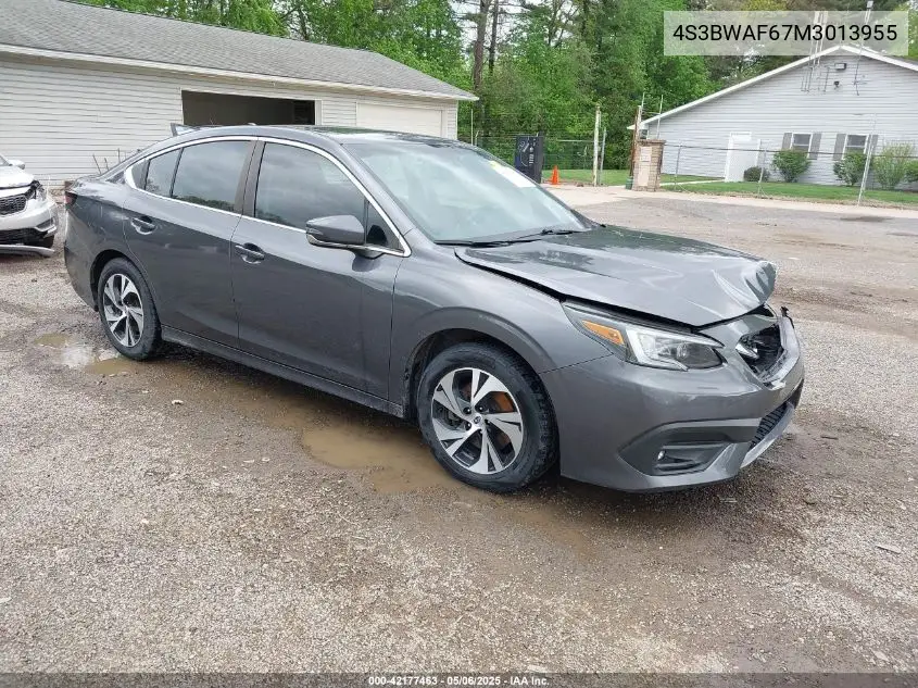 2021 Subaru Legacy Premium VIN: 4S3BWAF67M3013955 Lot: 42177463