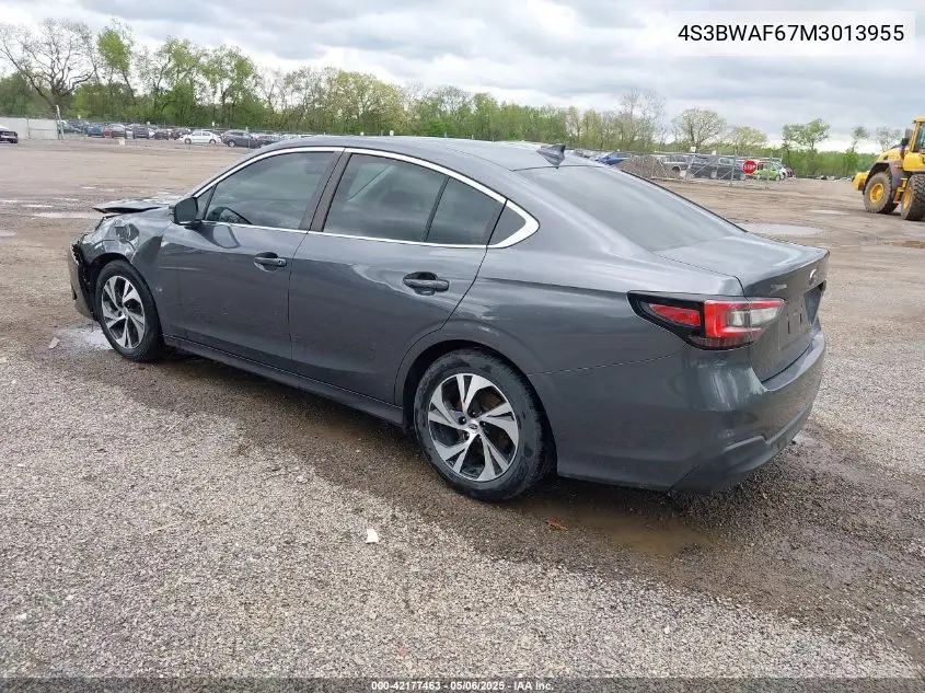 2021 Subaru Legacy Premium VIN: 4S3BWAF67M3013955 Lot: 42177463