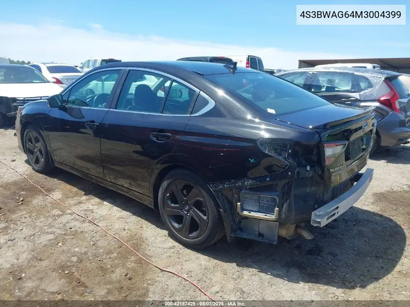 2021 Subaru Legacy Sport VIN: 4S3BWAG64M3004399 Lot: 42187429