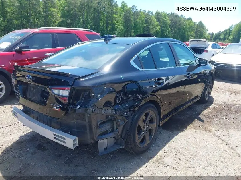 2021 Subaru Legacy Sport VIN: 4S3BWAG64M3004399 Lot: 42187429