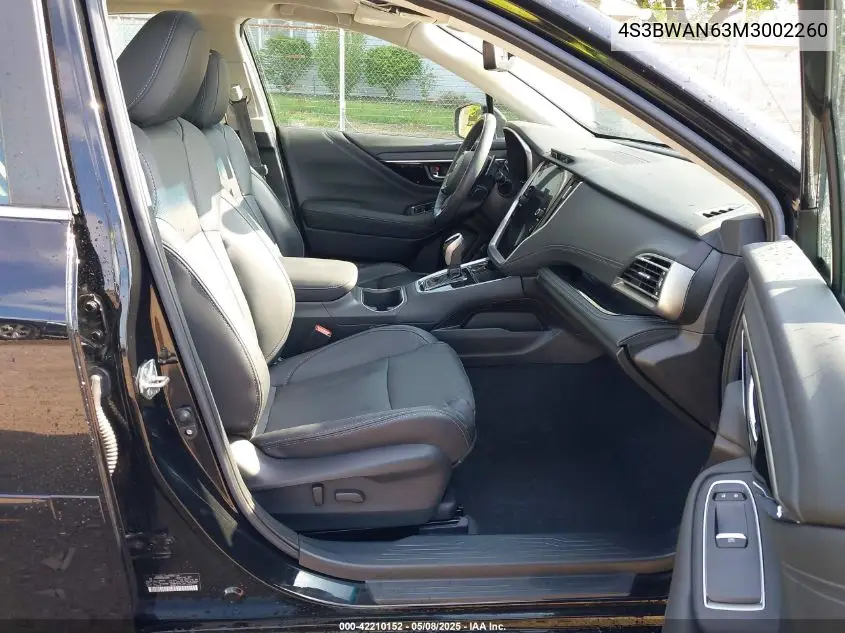 2021 Subaru Legacy Limited VIN: 4S3BWAN63M3002260 Lot: 42210152