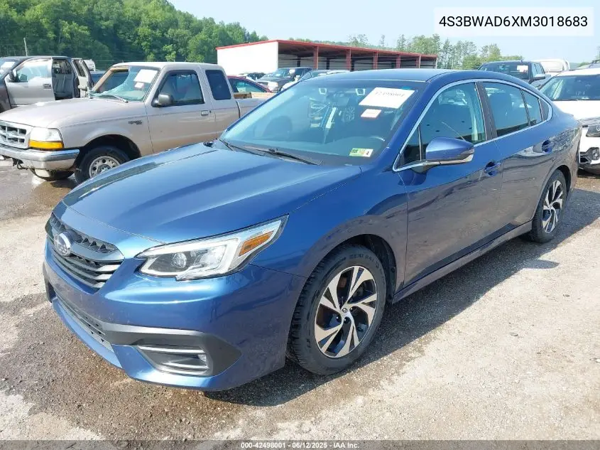 2021 Subaru Legacy Premium VIN: 4S3BWAD6XM3018683 Lot: 42498001