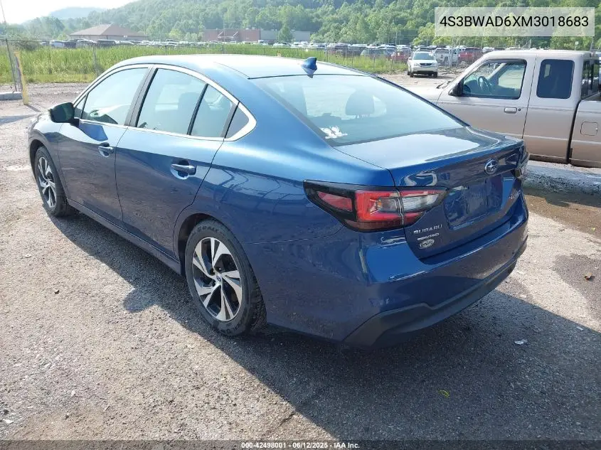 2021 Subaru Legacy Premium VIN: 4S3BWAD6XM3018683 Lot: 42498001