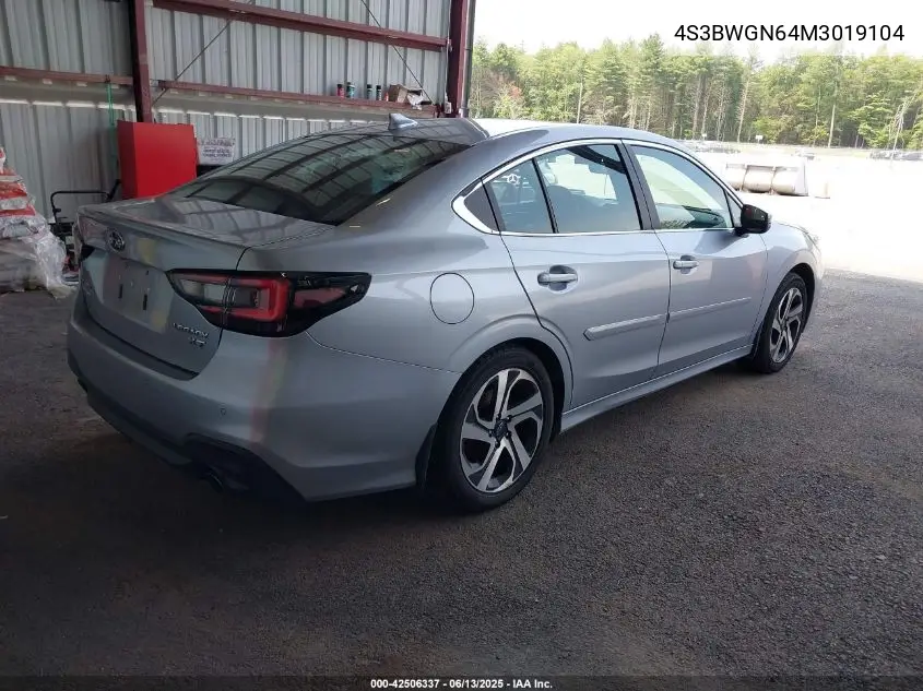 2021 Subaru Legacy Limited Xt VIN: 4S3BWGN64M3019104 Lot: 42506337
