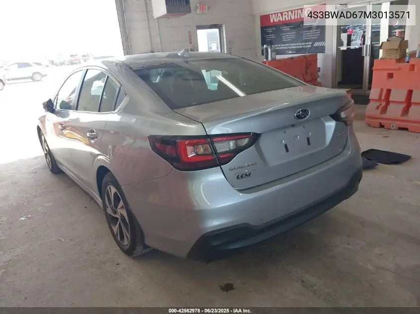 2021 Subaru Legacy Premium VIN: 4S3BWAD67M3013571 Lot: 42562978