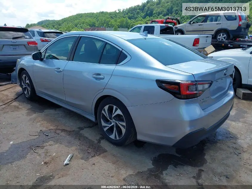 2021 Subaru Legacy Premium VIN: 4S3BWAF65M3013713 Lot: 42625247