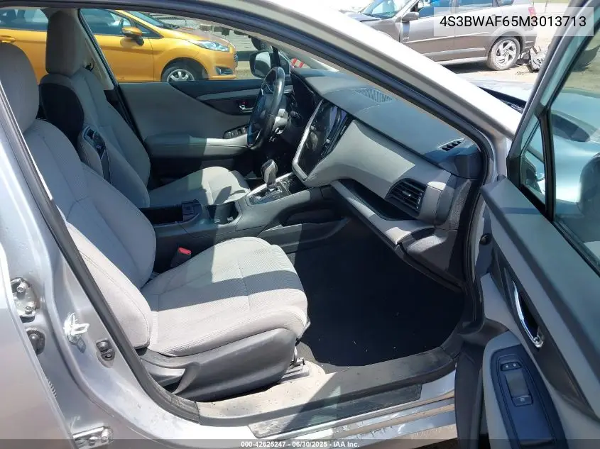 2021 Subaru Legacy Premium VIN: 4S3BWAF65M3013713 Lot: 42625247