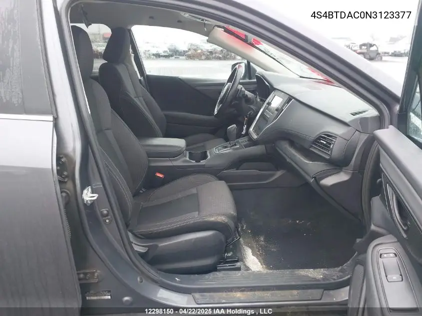 2022 Subaru Legacy Outback VIN: 4S4BTDAC0N3123377 Lot: 12298150