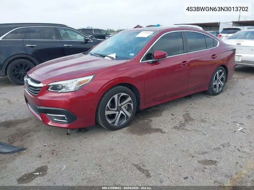 2022 Subaru Legacy Limited Xt VIN: 4S3BWGN63N3013702 Lot: 41955652