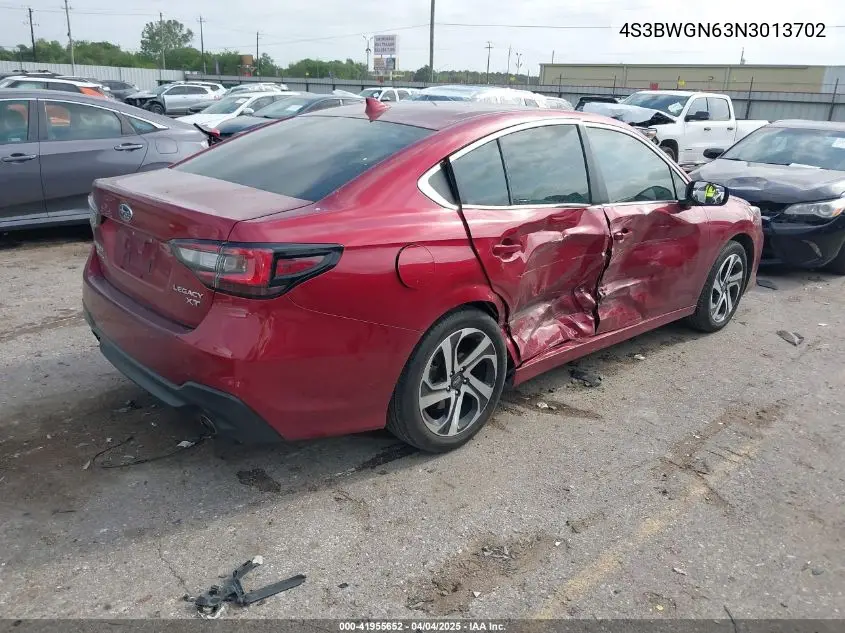 2022 Subaru Legacy Limited Xt VIN: 4S3BWGN63N3013702 Lot: 41955652